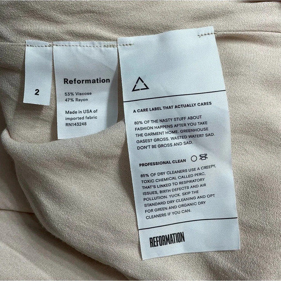 Reformation Poppy Maxi Dress Off Shoulder Gown. Champagne Nude Size 2 - Picture 8 of 16